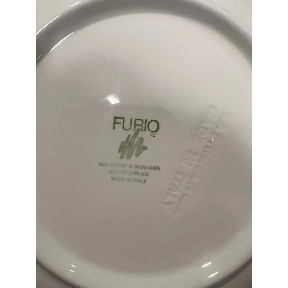 Vintage 80s Furio Italian Christmas Dessert Plates Cottage Holiday Set